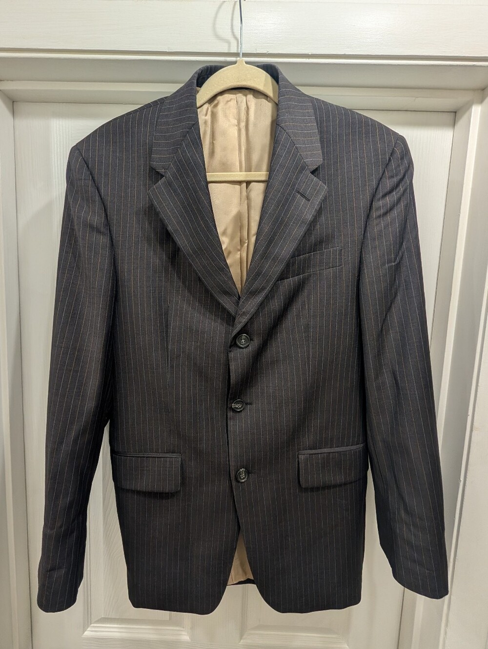 Vintage Lauren by Ralph Lauren Men's 36R 100% Wool Blazer Brown W/ Stripes